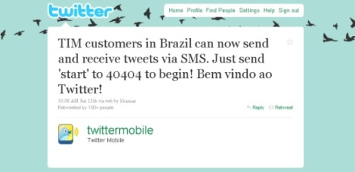 Mensagem no Twitter oficial da área de mobilidade do microblog confirma lançamento do serviço